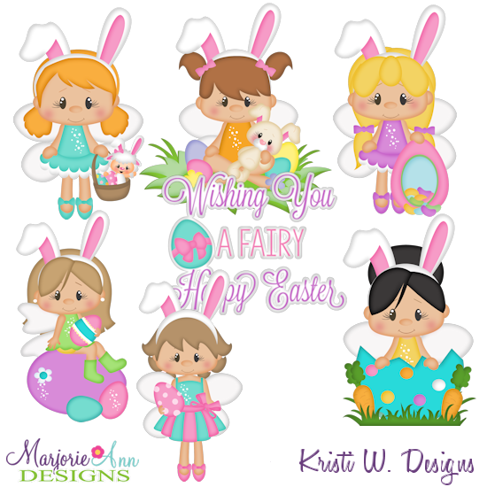 Easter Fairies 2 SVG Cutting Files Includes Clipart - Click Image to Close